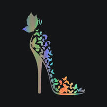 Dawasaru Butterfly High-heeled Shoes Full Body Car Sticker Personality Decal Truck Motorcycle Auto Accessories PVC,17cm*13cm 2024 - buy cheap