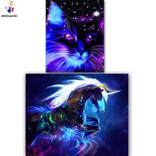 DIY colorings pictures by numbers with colors Colored cats and horses picture drawing painting by numbers framed Home 2024 - buy cheap