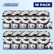 InkExpress 10PK SS12KW LC-4WBN Tape For Epson SS12KW Label Tape Black on White For Epson LW-300 C410 LW-400 Label Maker King Jim 2024 - buy cheap