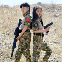 Детская Военная униформа, тактическая Боевая рубашка + брюки, камуфляжный Детский костюм в стиле милитари для мальчиков и девочек-подростков, камуфляжная одежда 2021 2024 - купить недорого