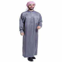 Roupas muçulmano da malásia, roupão masculino do oriente médio, vestido muçulmano, manga longa, kaftan abaya, jubba thobe 2024 - compre barato