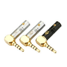 Fone de ouvido jack, de 3.5mm, conector angular de 90 graus, cobre banhado a ouro, 6mm de orifício, adaptador de áudio, conector de fone de ouvido para solda 2024 - compre barato