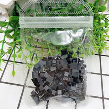 Diamantes de imitación de cristal de forma cuadrada negra, piedras de vidrio de tamaño mixto 6 8 10mm, pegamento en cristal para ropa, bolsas, zapatos, 150 Uds. 2024 - compra barato