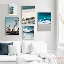 Cuadro de decoración escandinava para pared, póster artístico de olas oceánicas, mar, playa, pintura impresa en lienzo, decoración nórdica para sala de estar 2024 - compra barato