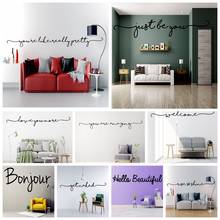 Diy Hello Beautiful Words Wall Sticker Removable Bedroom Decor Nursery Decoration Wall Art Stickers Murals Home Decor 2024 - buy cheap