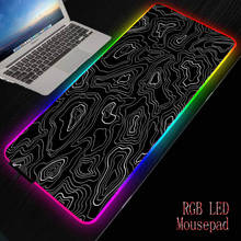 MRGBEST черный задний план Блокировка большой RGB светодиодный коврик для мыши водонепроницаемый игровой стол коврик для мыши Коврик для клавиатуры для Warcraft Dota LOL 2024 - купить недорого