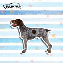 Jump Time 13cm x 10.7cm Auto Moto Bike Laptop German Wirehaired Pointer Decal Pet Car Sticker Waterproof 3D Car Styling 2024 - buy cheap