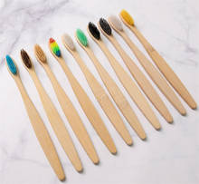Escova de dentes de bambu natural, para dentes, branqueamento em arco-íris, cerdas macias, ecológica, 500 2024 - compre barato