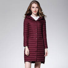 Jaqueta feminina longa com capuz, casaco feminino ultraleve de inverno para mulheres kj340 s 2024 - compre barato