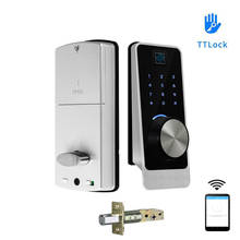 Zine Alloy TTLock APP Bluetooth-совместимый пульт дистанционного управления, отпечаток пальца, биометрическая парольная карта, код US Deadbolt, автоматический замок 2024 - купить недорого