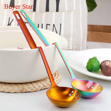 1PC Stainless Steel Long Handle 2 in 1 Soup Ladle Spoon Gold Bending Hot Pot Soup Colander Cooking Strainer Scoop  Cooking Tools 2024 - buy cheap