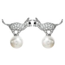 High-quality leopard pearl zircon earrings women/girls sweet romantic fashion temperament jewelry earrings ER-467 2024 - buy cheap