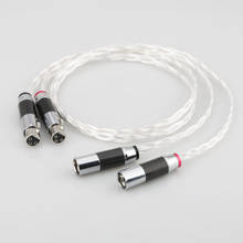 Pair High perfomance silver plated XLR Balanced audio video cable 1M 2024 - buy cheap