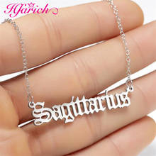 Hfarich-collar de acero inoxidable con constelación de letras para mujer, Gargantilla del zodiaco, joyería del alfabeto, bisutería para mujer, BFF 2024 - compra barato