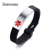 KOtik Medical Alert ID Bracelet For Kids Men Women Personalized Diabete ICE Silicone WristBand Custom Engraved Bracelet 2024 - buy cheap