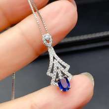 Natural Sapphire Pendant Necklace S925 Hot Sale Fine Fashion Wedding Jewelry for Women 2020New Free Shipping MeibaPJFS 2024 - buy cheap