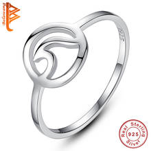 Anel de prata esterlina 925 pura, anel de prata para mulheres com onda, joia autêntica para presente de ano novo para namorada 2024 - compre barato