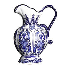 Jingdezhen Hand Painted Blue And White Milk Pot Vase New Chinese Fashion Ornaments Vase Decoration Creative Ceramic  Flower Vase 2024 - buy cheap