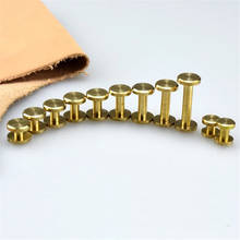 100pcs Solid Brass Binding Chicago Screws Nail Stud Rivets For Photo Album Leather Craft Studs Belt Wallet Fasteners 8mm Cap dia 2024 - buy cheap