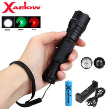 RED/GREEN/WHITE Color Light Zoomable Flashlight Tactical Outdoor Night Hunting Flashlight Toch Lantern with Battery&Charge 2024 - buy cheap