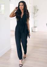 Summer New Women Jumpsuit Fashion Lace Sleeveless Casual V neck Pocket Women Rompers Black Jumpsuits Female Pants Bodysuits 2024 - buy cheap