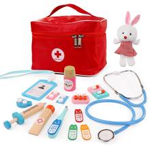 Kids Early Education Toys Baby Wooden Pretend Play Doctor Medical Simulation Medicine Chest Set for Kids Interest Development 2024 - buy cheap