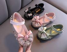 2021 New Children Leather Shoes Rhinestone Bow Princess Girls Party Dance Shoes Baby Student Flats Kids Performance Shoes 21-36 2024 - buy cheap