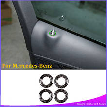 For Mercedes Benz GLC X253 C Class W205 2015-2019 Soft Carbon Fiber Auto Door Lock Cover Stickers Car Interior Accessories4 Pcs 2024 - buy cheap