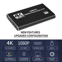 Kebidumei placa de captura de vídeo 4k, usb 3.0 1080p 60fps gravador de jogo, para gravação ao vivo de jogo 2024 - compre barato