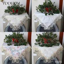 Luxury 6sizes Satin lace square Tablecloth embroidery flower kitchen Table Cover cloth dining Christmas Wedding party decor 2024 - buy cheap