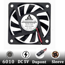 Gdstime-ventilador de refrigeración para ordenador, conector Dupont DC 5V, 60mm x 10mm, 6cm, 60mm x 60mm x 10mm, 6010, 5 uds. 2024 - compra barato
