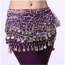 Belly dance costumes senior chiffon leopard gold coins belly dance belts for women belly dance costume hip scarf 2024 - buy cheap