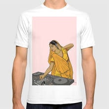 Dj Rani T Shirt Desi Dj Music Yellow Bollywood India Pakistan Art Illustration Classical 2024 - buy cheap