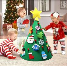 Árbol de Navidad artesanal para niños, decoración navideña de fieltro hecho a mano, regalo de Navidad para niños, colgante de Año Nuevo, decoración para habitación de bebé, 2021 2024 - compra barato