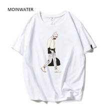 Moinwater teste padrão branco t camisas nova moda algodão harajuku t manga curta feminino verão topos mt1958 2024 - compre barato