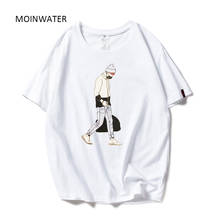 Camisetas con patrón blanco de MOINWATER, camisetas Harajuku de algodón a la moda, camisetas de manga corta para mujer, Tops de verano MT1958 2024 - compra barato