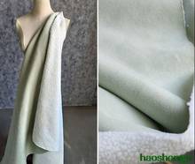 Tecido de camurça verde de lã de ovelha, casaco de roupas quentes calças de pele de veado 2024 - compre barato