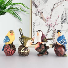 Figura de pájaro de resina creativa, pájaro vivo, rechoncho, Urraca, gabinete, decoración en miniatura de oficina, adornos de Artware de escritorio, regalos 2024 - compra barato