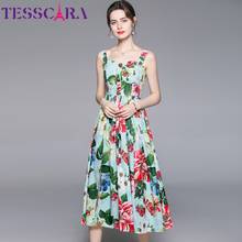 TESSCARA Women Summer Elegant Floral Dress Festa High Quality Long Wedding Party Robe Femme Vintage Designer A-Line Vestidos 2024 - buy cheap