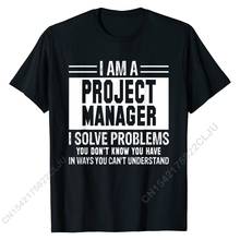 Футболка Project Manager «я решаю проблемы, вы не знаете», повседневные хлопковые мужские футболки, модные облегающие футболки 2024 - купить недорого
