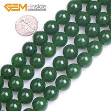 Pulseira redonda facetada para fazer joias, verde jade superfície suave atacado 2mm-14mm faça você mesmo 2024 - compre barato