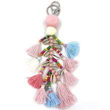 New handmade bohemian Car Key Chain Lanyards Key Ring Key Finders Beads Tassel Pendants Bag Rings KeyChain for women 2024 - buy cheap