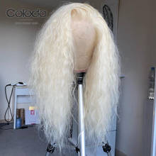 COLODO-Peluca de cabello humano rizado Rubio 613 para mujer, postizo de encaje Frontal, pelo Remy brasileño, transparente, encaje completo, cabello corto 2024 - compra barato
