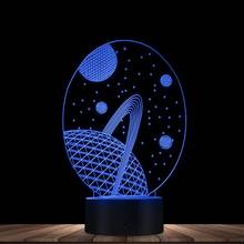 Lámpara LED brillante 3D con diseño de galaxia moderna, holograma 3D de estrella cielo, luz de noche para habitación de niños, USB, decoración de dormitorio 2024 - compra barato
