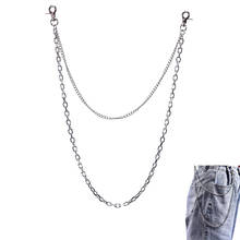 3 вида стилей, модный панк хип-хоп пояс-цепочка на талию, многослойные Мужские штаны, цепочка на джинсы, панк, серебряный цвет, металлическое большое кольцо, штаны с цепочкой 2024 - купить недорого