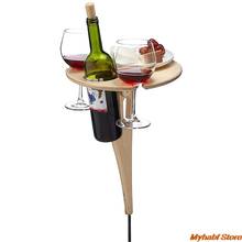 Mesa de vinho dobrável, mini mesa de madeira para piquenique acampamento ao ar livre 2024 - compre barato