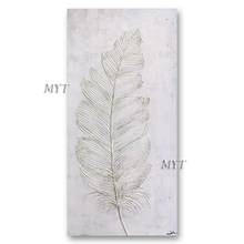 100% Hand Painted Abstract Texture Feather Picture Oil Painting Canvas Wall Art Unframed Artwork Home Good Wall Decor Panel 2024 - buy cheap