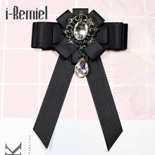 i-Remiel Ribbon Bow Brooch Tie High-grade Flower Brooches Pin Bowknot Bowtie Corsage Black Broche for Men Crafts Bouquet Wedding 2024 - buy cheap