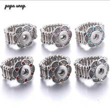 New 12mm Snap Buttons Rings 12mm Snaps Jewelry Metal Adjustable Snap Rings with rhinestones women Ring 2024 - buy cheap