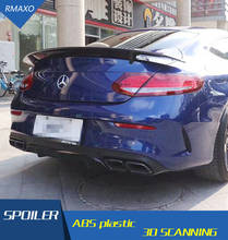 Spoiler traseiro para benz w205 c-class, acessório para autos, 2 portas, c180, c250, c350, c63, coupe 2017 2024 - compre barato